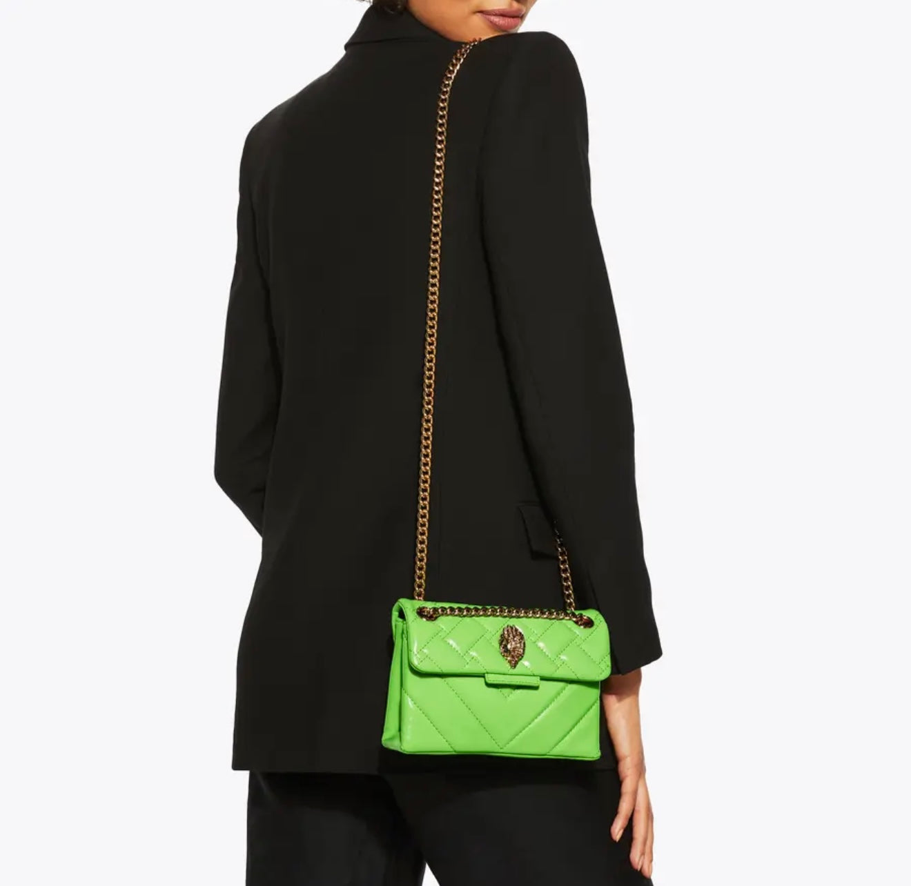 Kurt Geiger Leather Kensington Bag (Neon Green)
