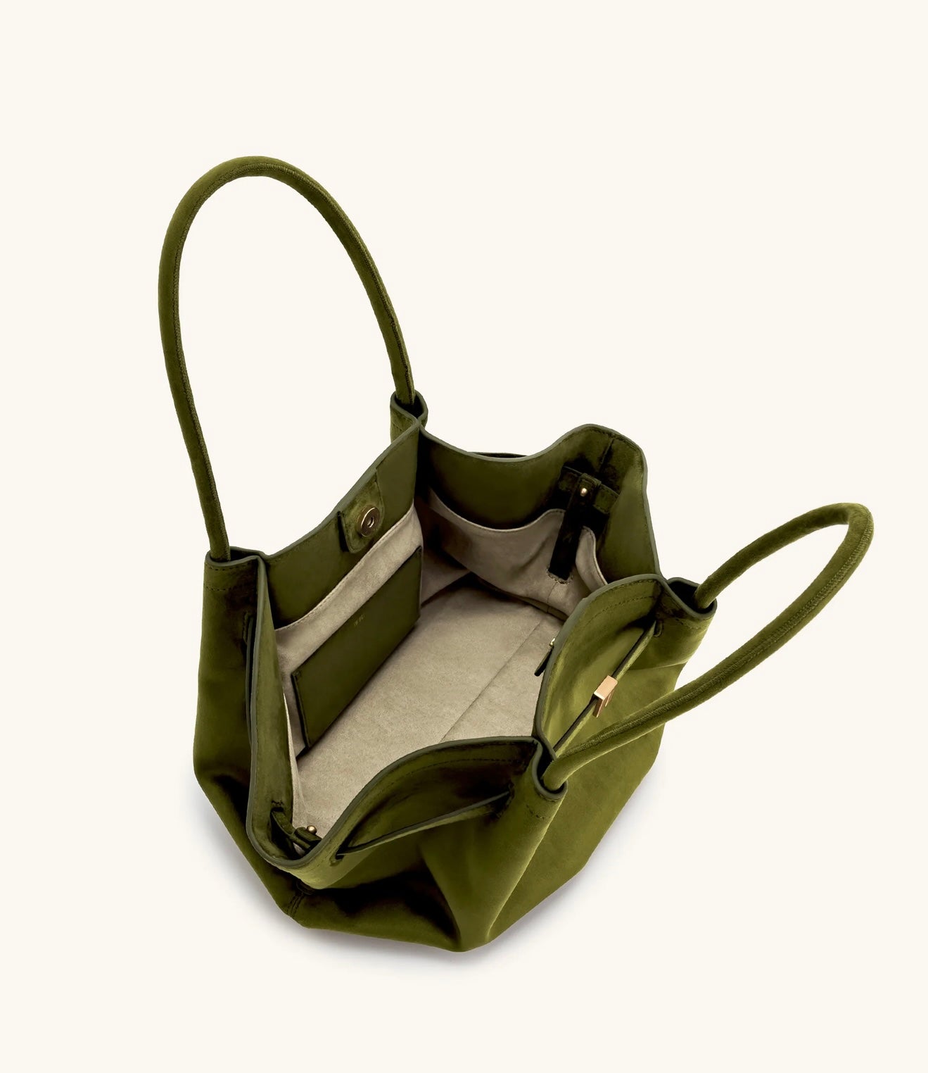 JW Pei Hana Medium Faux Suede Tote Bag (Dark Olive)