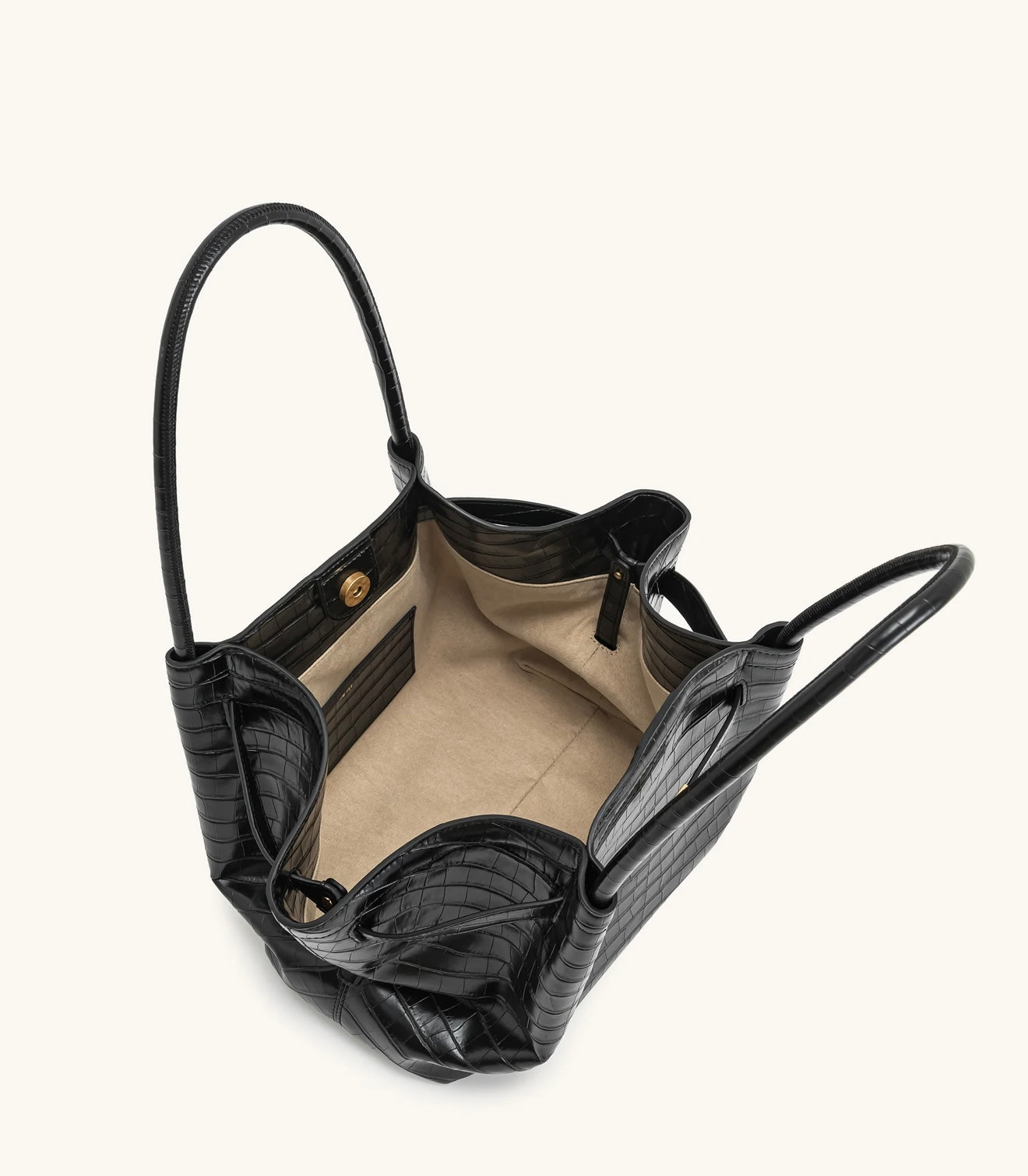 JW Pei Hana Medium Tote Bag (Black Croc)
