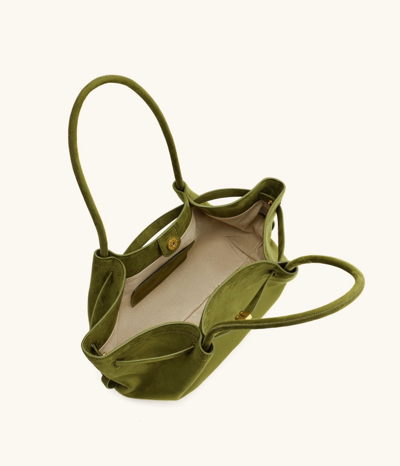JW Pei Hanna Wide Faux Suede Tote Bag (Olive Green)
