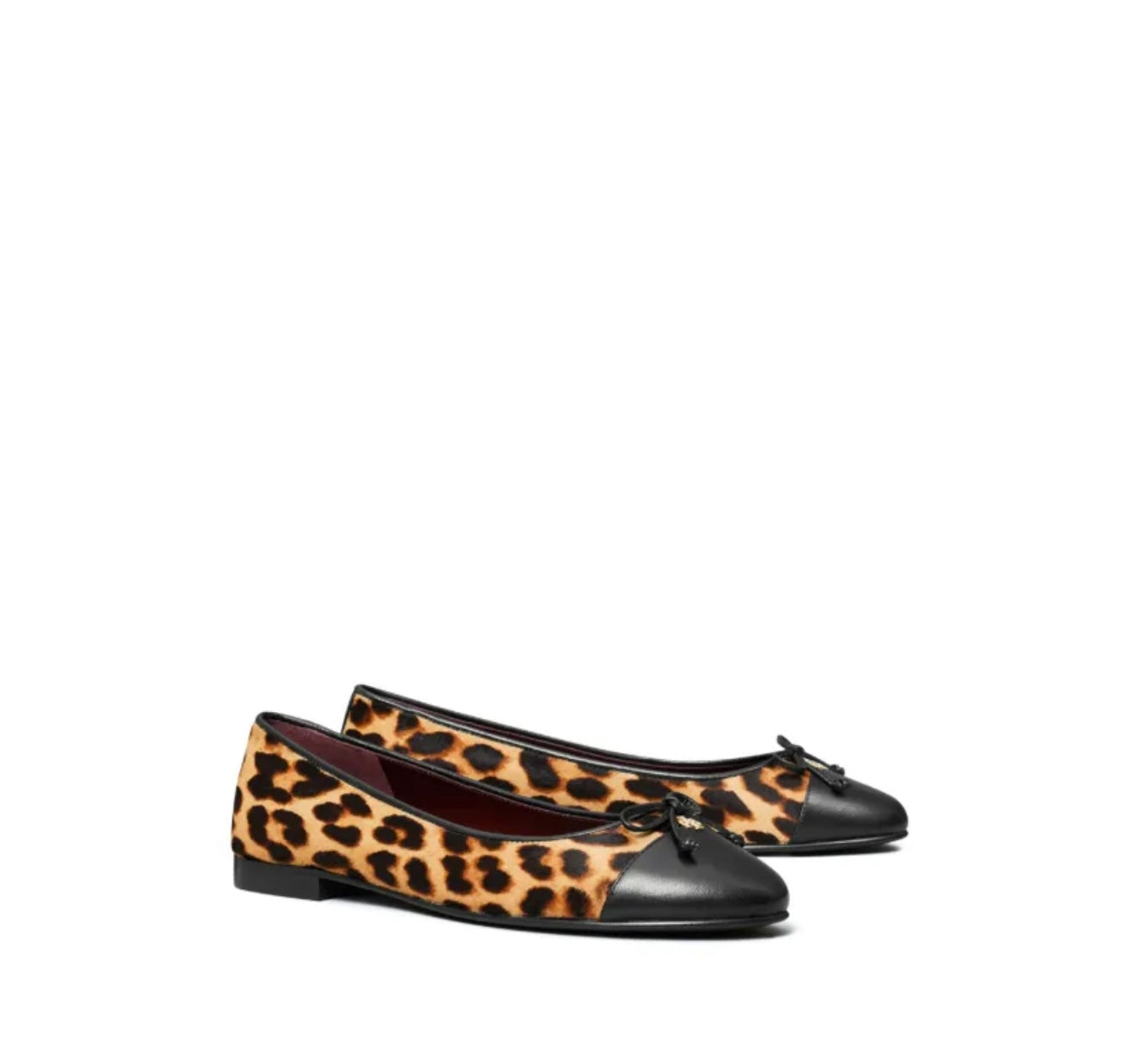 Tory Burch Cap-Toe Ballerina Flats Leopard Print