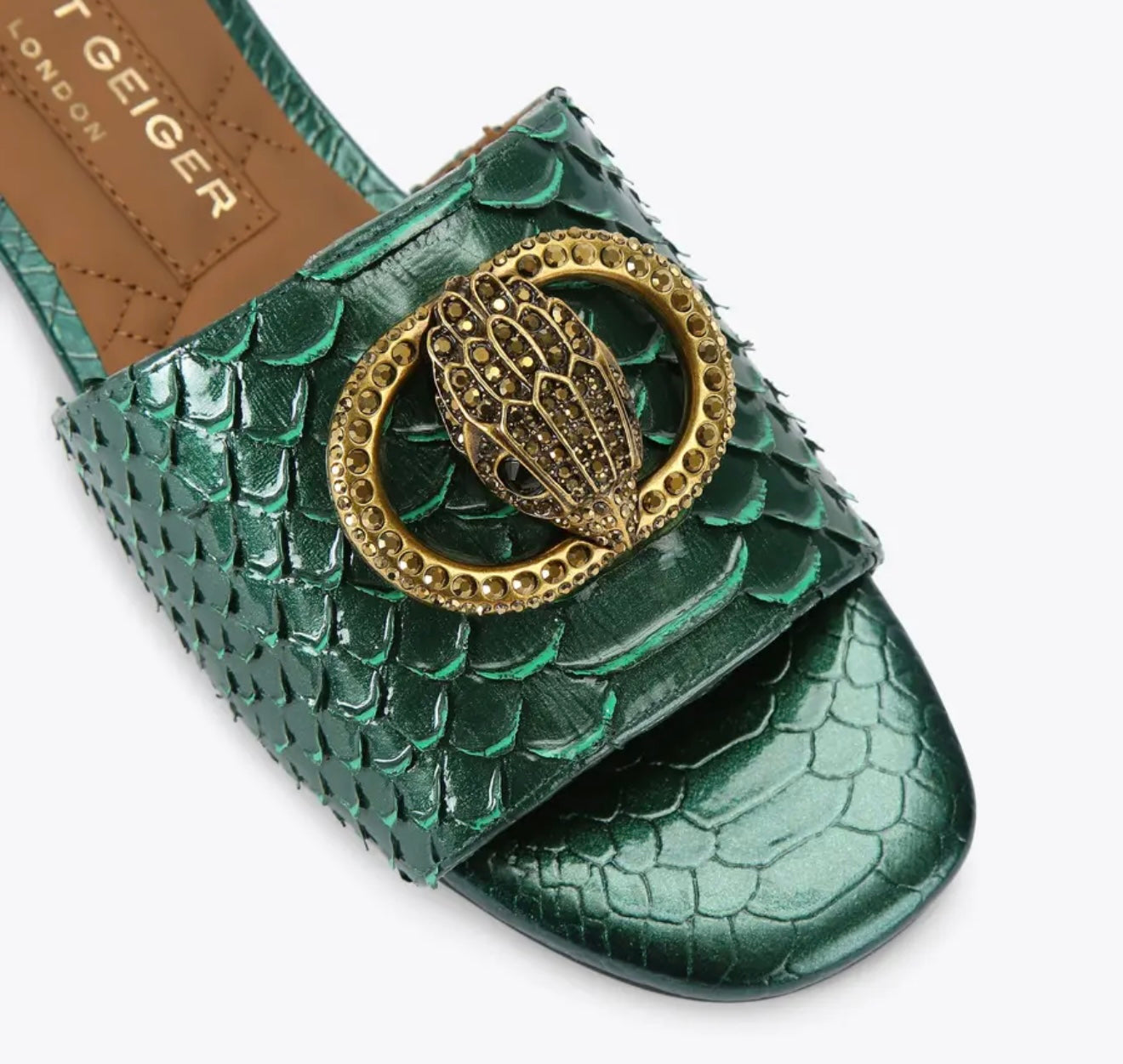 Kurt Geiger Chelsea Flat Sandal Emerald Green