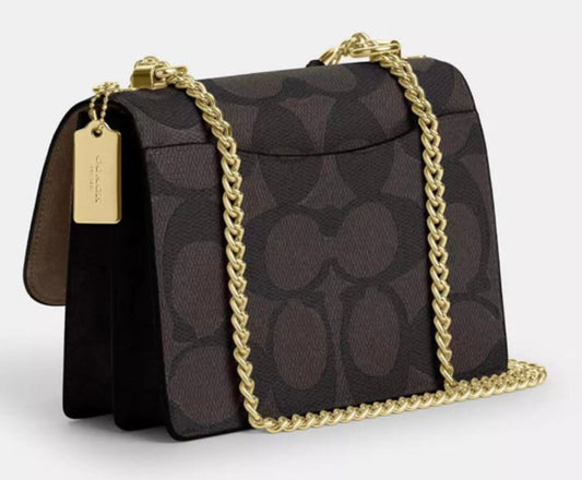 Coach Klare Crossbody in Signature Canvas (Black/Gold)
