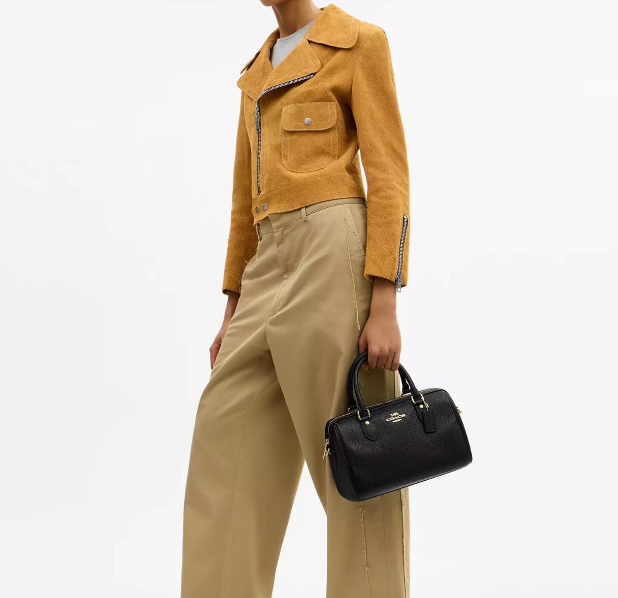 Coach Rowan Satchel Bag (Black/Gold)
