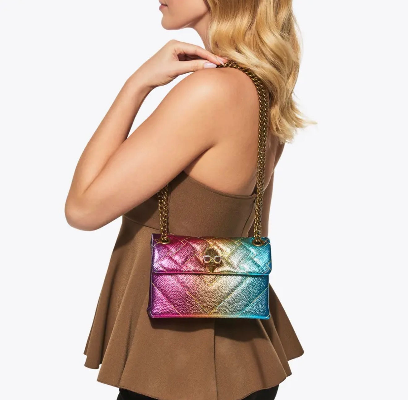 Kurt Geiger Ombre Metallic Leather Kensington Bag