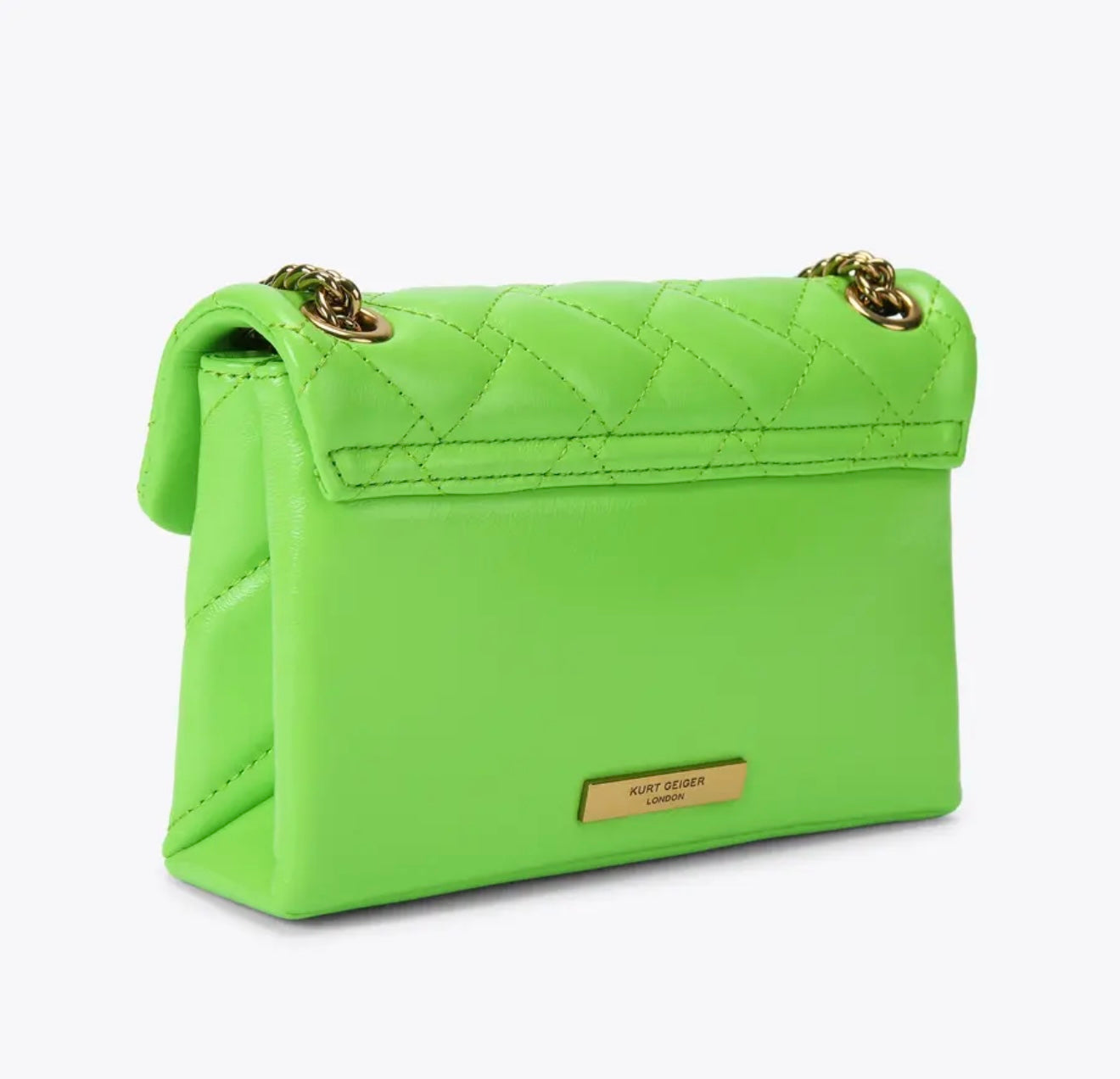 Kurt Geiger Leather Kensington Bag (Neon Green)