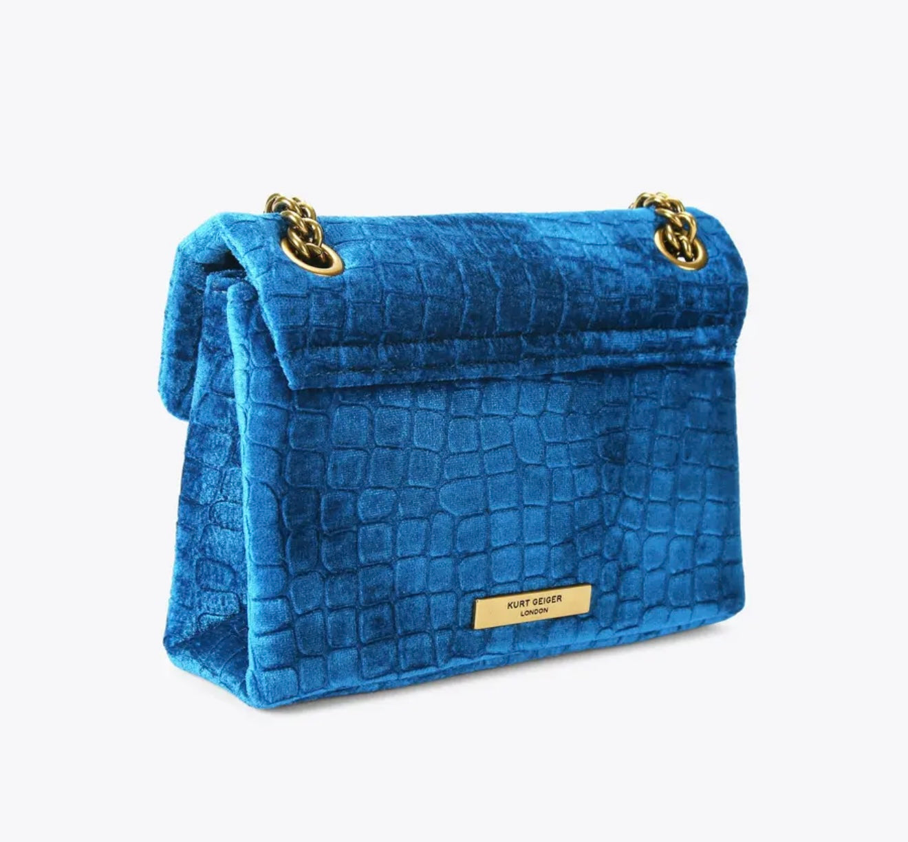 Kurt Geiger Kensington Velvet Bag (Navy Blue)