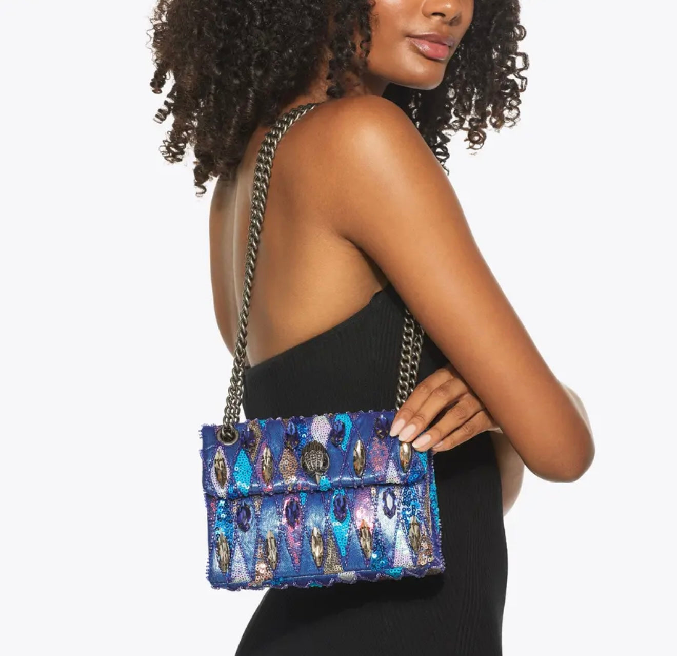 Kurt Geiger Sequins Kensington Bag (Blue Combination)