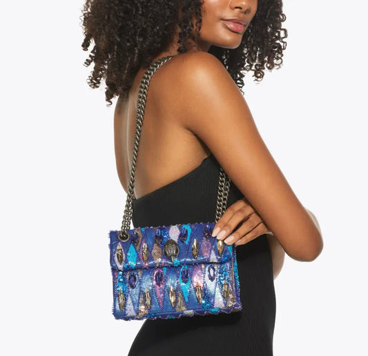 Kurt Geiger Sequins Kensington Bag (Blue Combination)