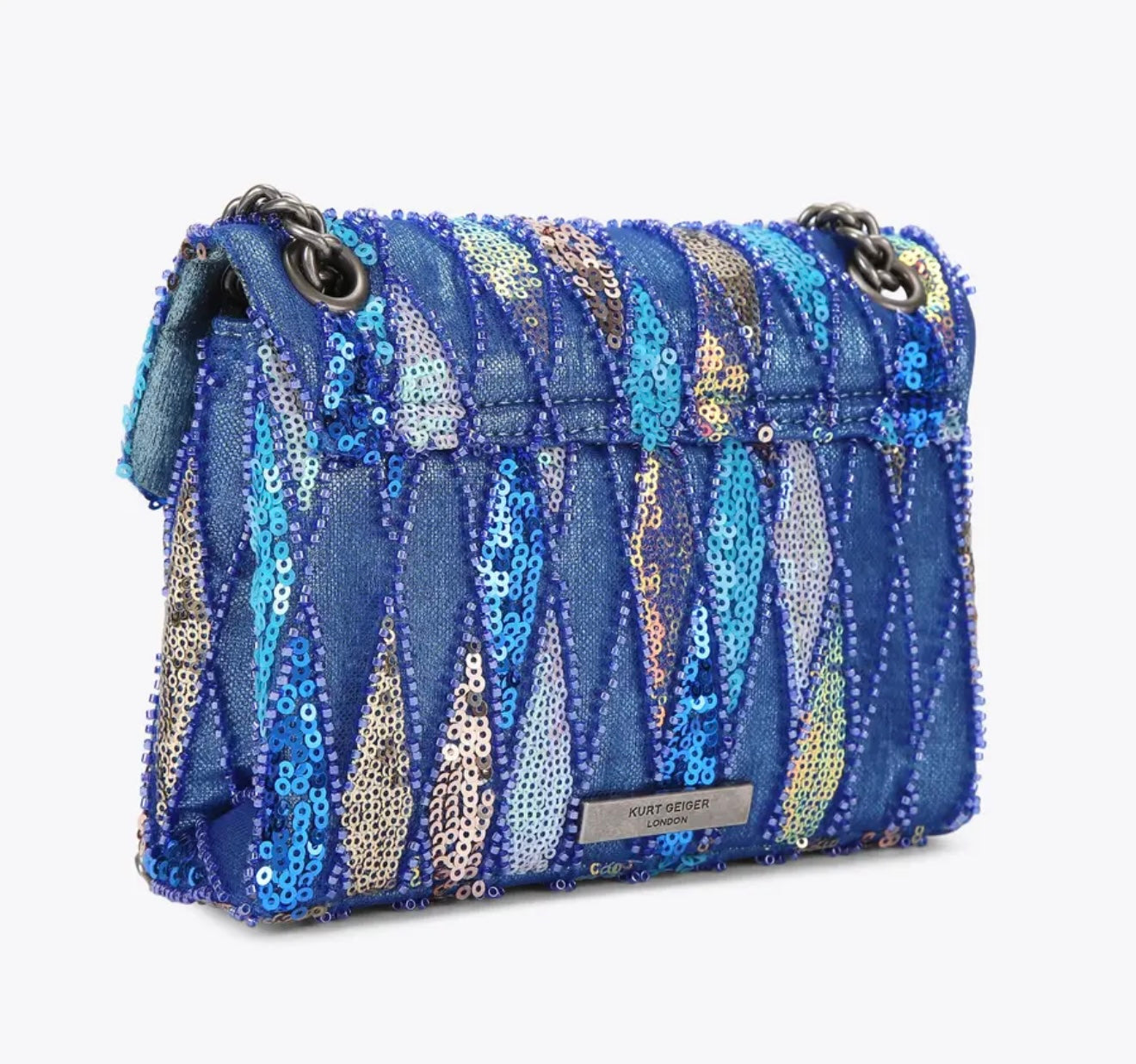 Kurt Geiger Sequins Kensington Bag (Blue Combination)