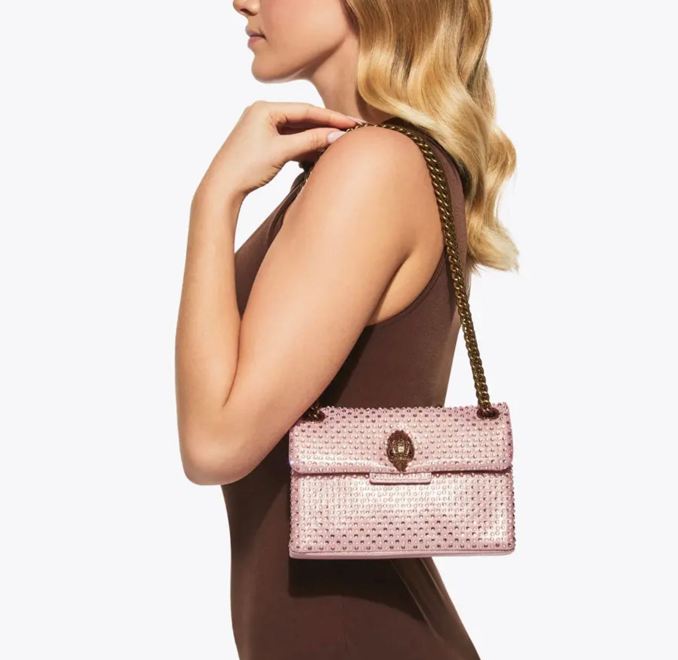 Kurt Geiger Fabric Kensington Bag (Pale Pink)