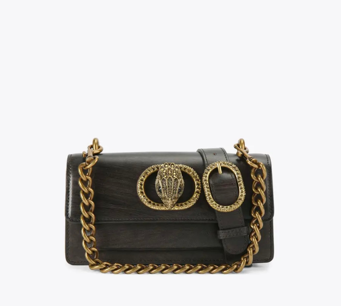 Kurt Geiger Chelsea East West Bag Clutch (Dark Brown) - Small
