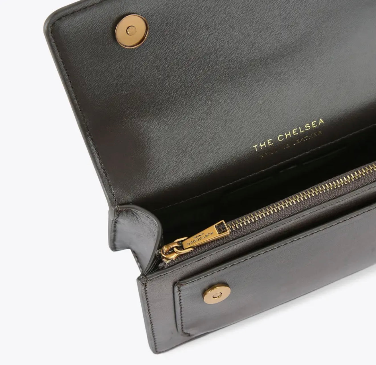 Kurt Geiger Chelsea East West Bag Clutch (Dark Brown) - Small
