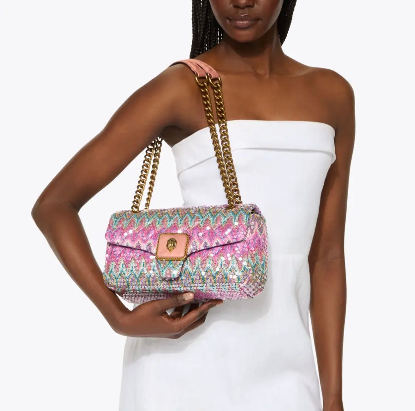 Kurt Geiger Pimlico Bag (Blue Chevron Fabric)