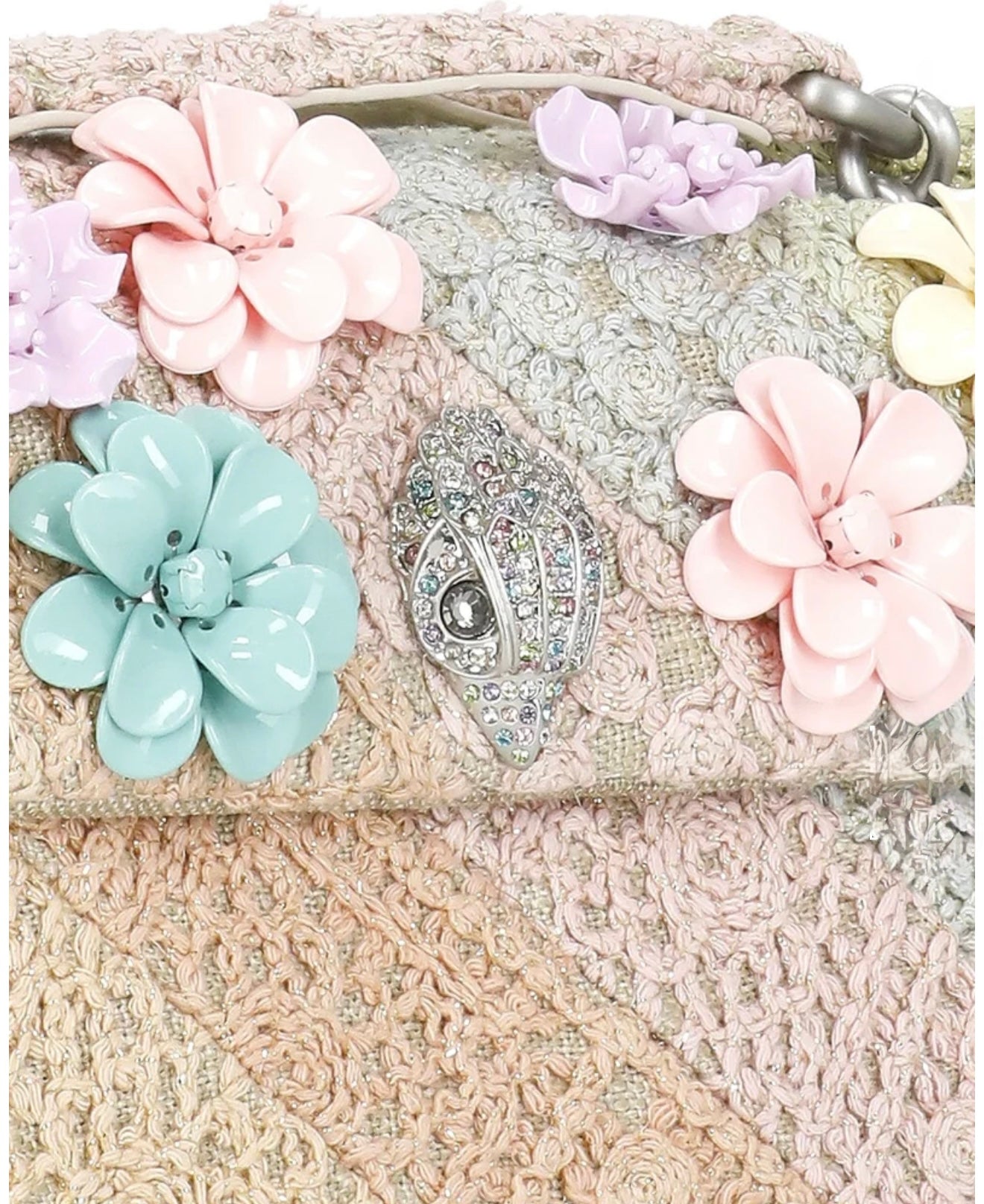 Kurt Geiger 3D Flower Bag with Crochet Detailing - Large