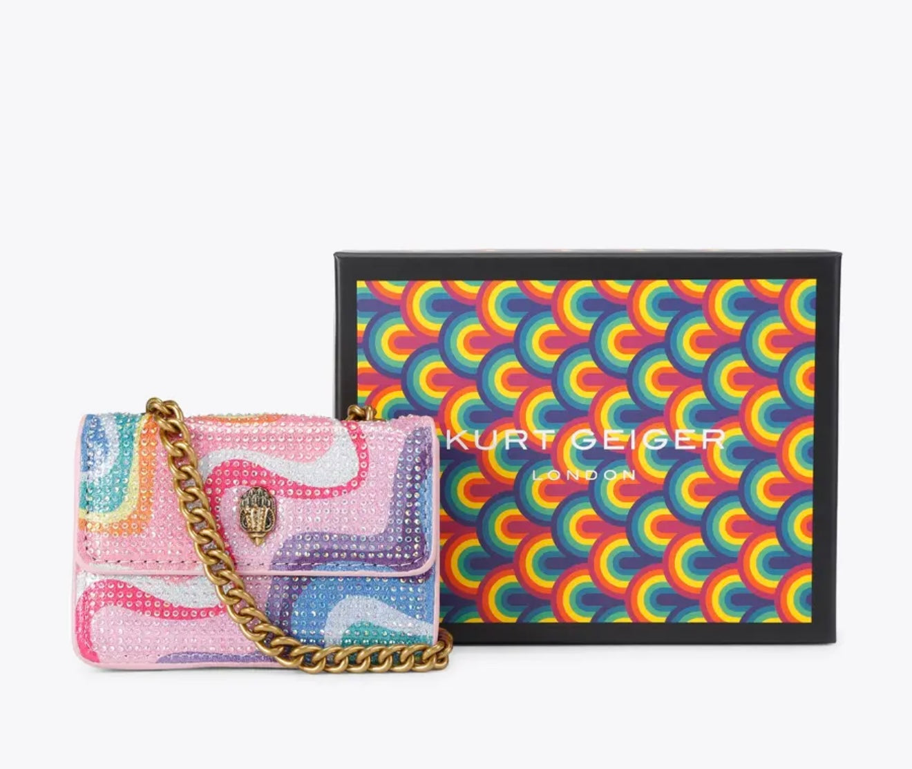 Kurt Geiger Mirco Kensington Bag (Rainbow Swirl)