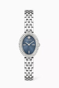 Tory Burch Oval Crystal Bezel Bracelet Watch (Silver-Navy)