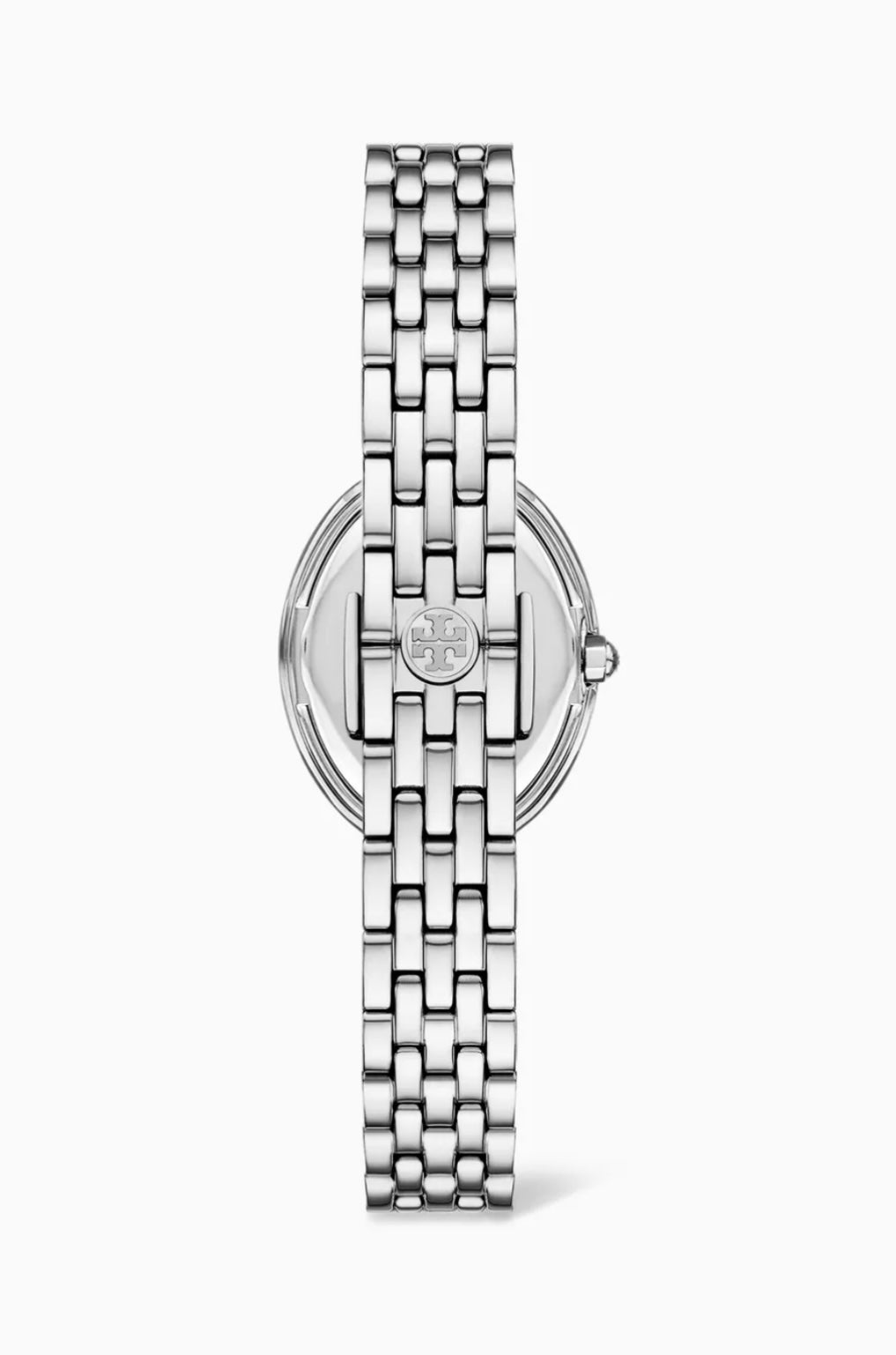Tory Burch Oval Crystal Bezel Bracelet Watch (Silver-Navy)