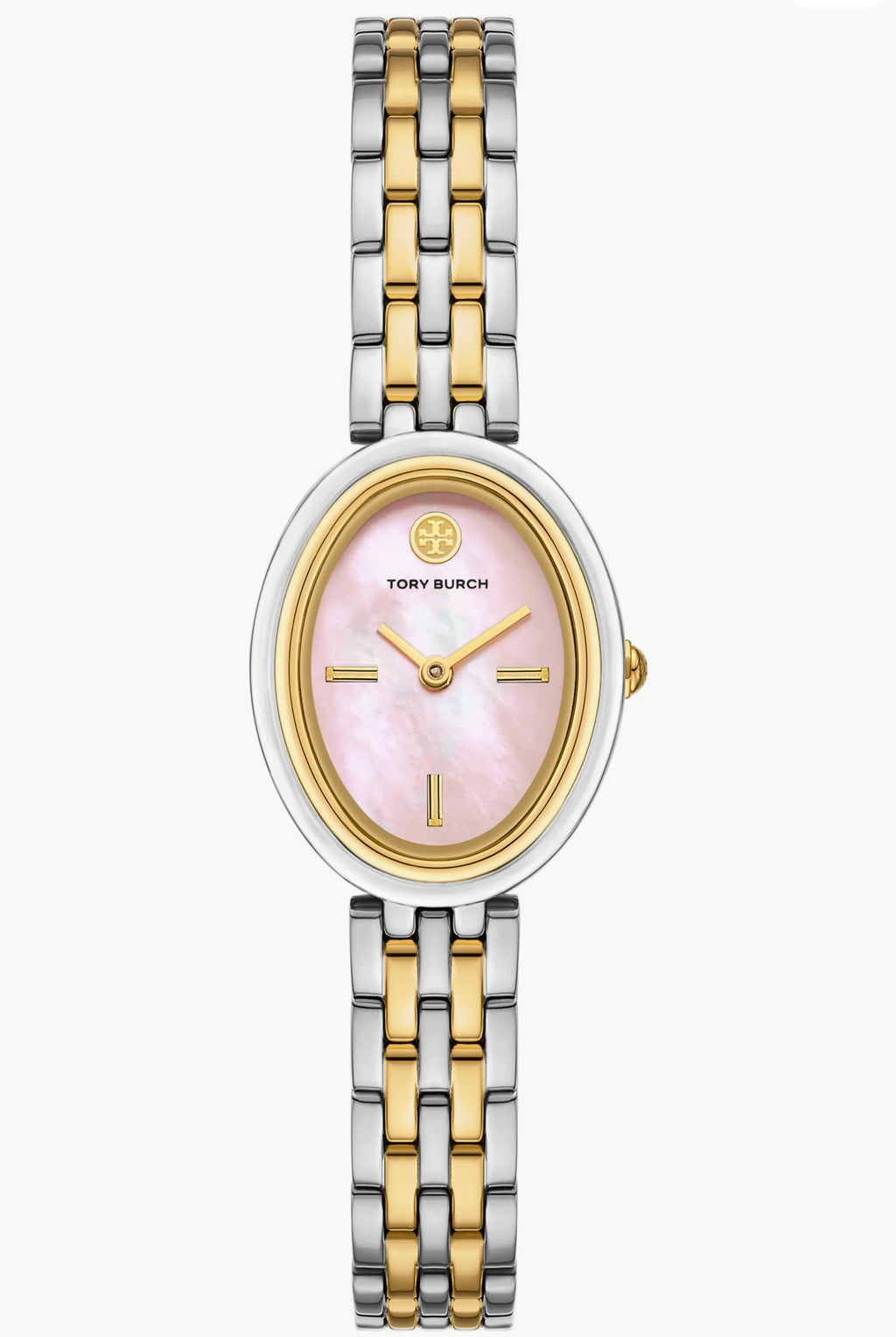 Tory Burch Oval Watch - Pink Mother Of Pearl Dial (2-tone-Pink)