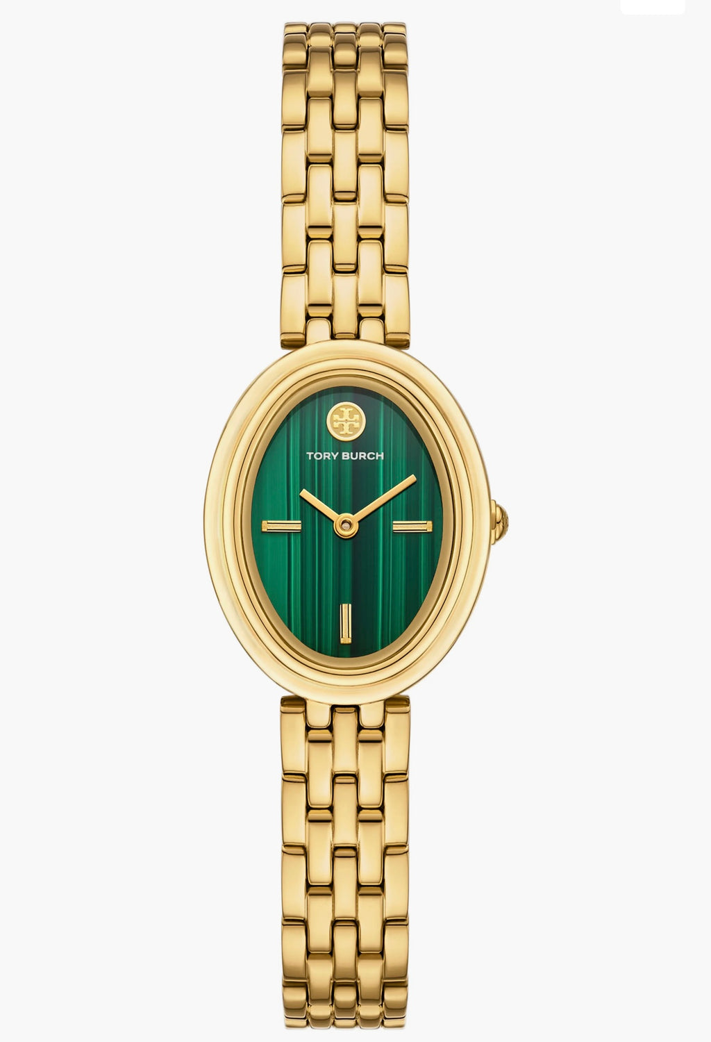 Tory Burch Oval Watch Malachite Dial (Gold-Green)