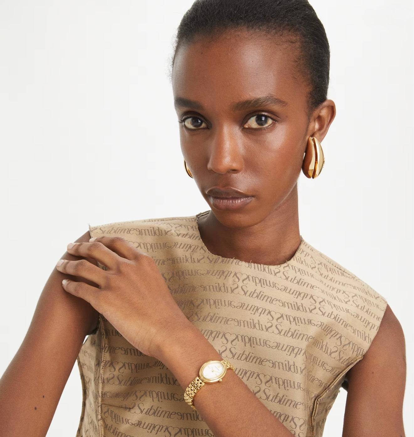 Tory Burch Oval Watch Minimalist Dial (Cream)