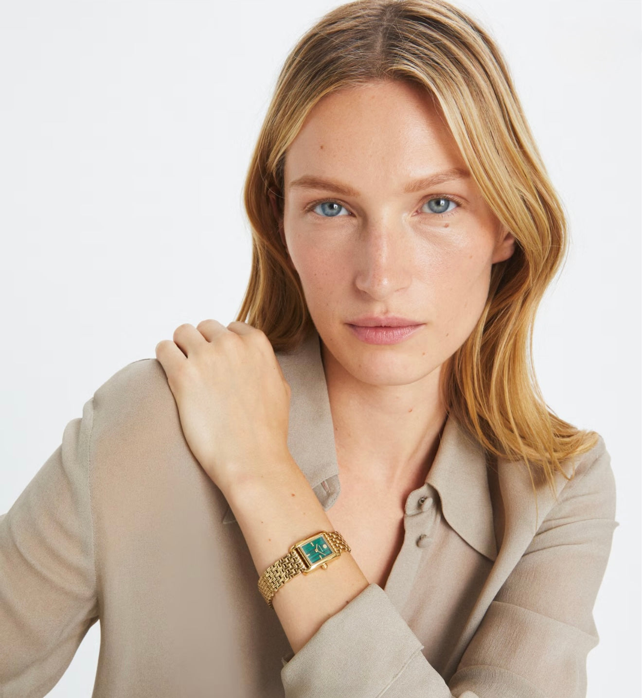 Tory Burch Small Eleanor Watch (Malachite-Gold)