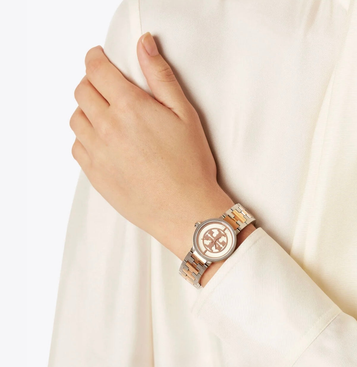 Tory Burch Reva Large Iconic Double T Logo Emblem - On Dial