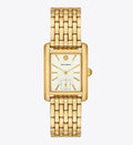 Tory Burch Eleanor Geometric Case - Clean Ivory Dial & Signature Logo (Gold-Tone)