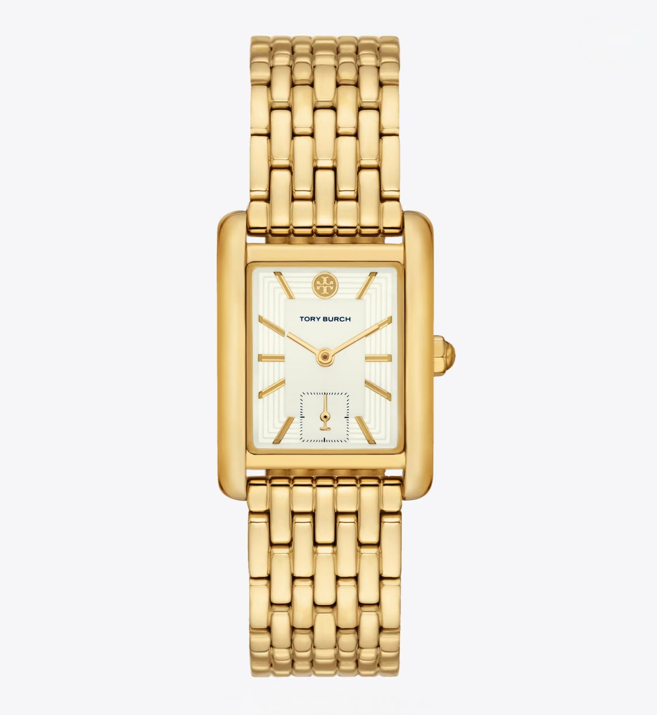 Tory Burch Eleanor Geometric Case - Clean Ivory Dial & Signature Logo (Gold-Tone)