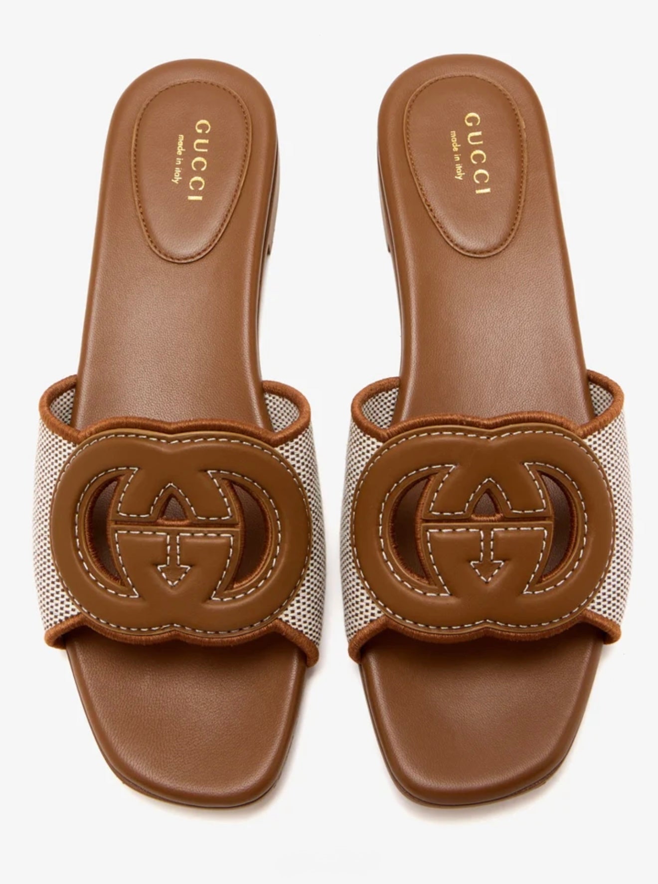 GUCCI Interlocking G Slide Sandal (Brown)