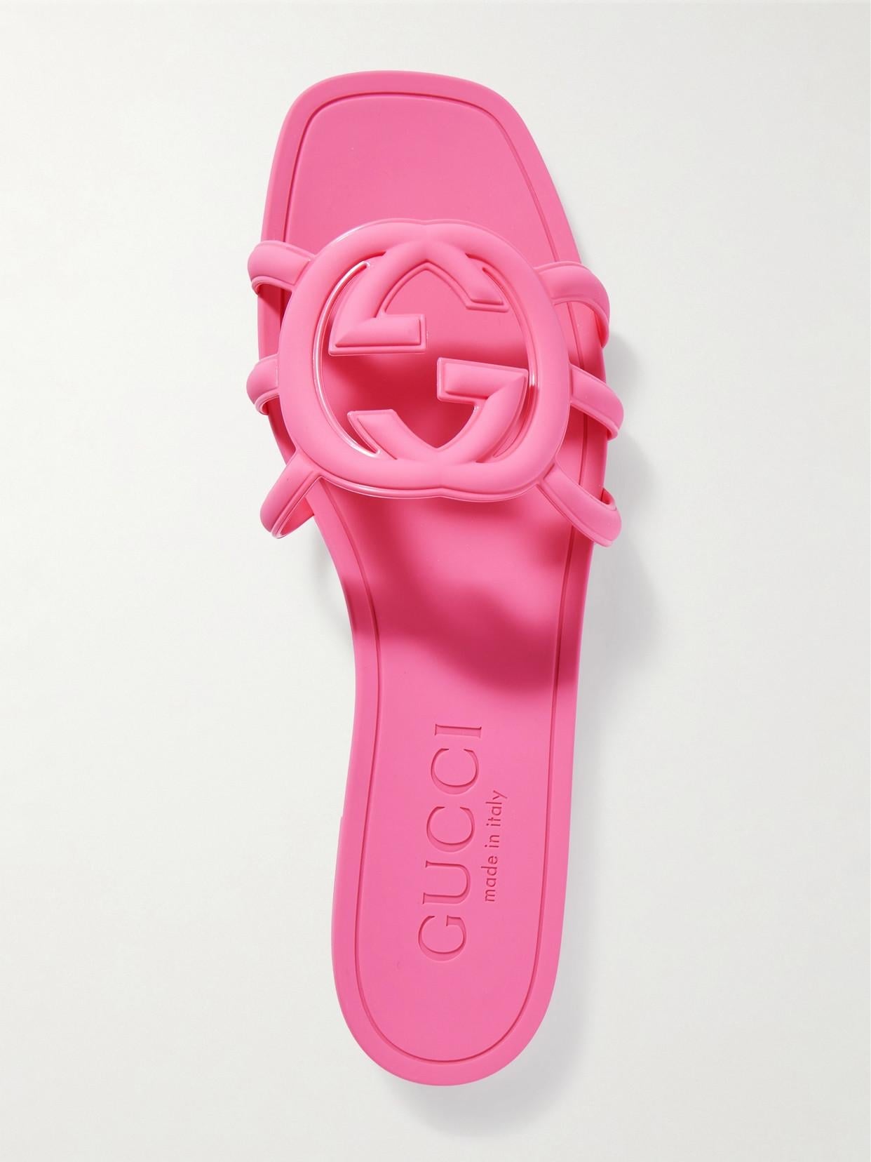 GUCCI Interlocking G Slide Sandal - Rubber Sole (Fuchsia Pink)
