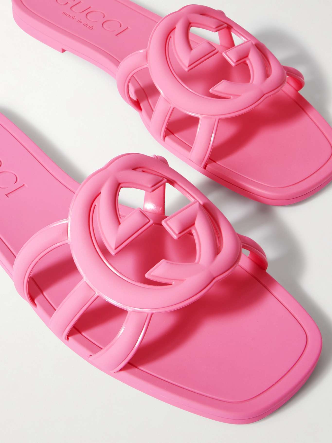 GUCCI Interlocking G Slide Sandal - Rubber Sole (Pink)