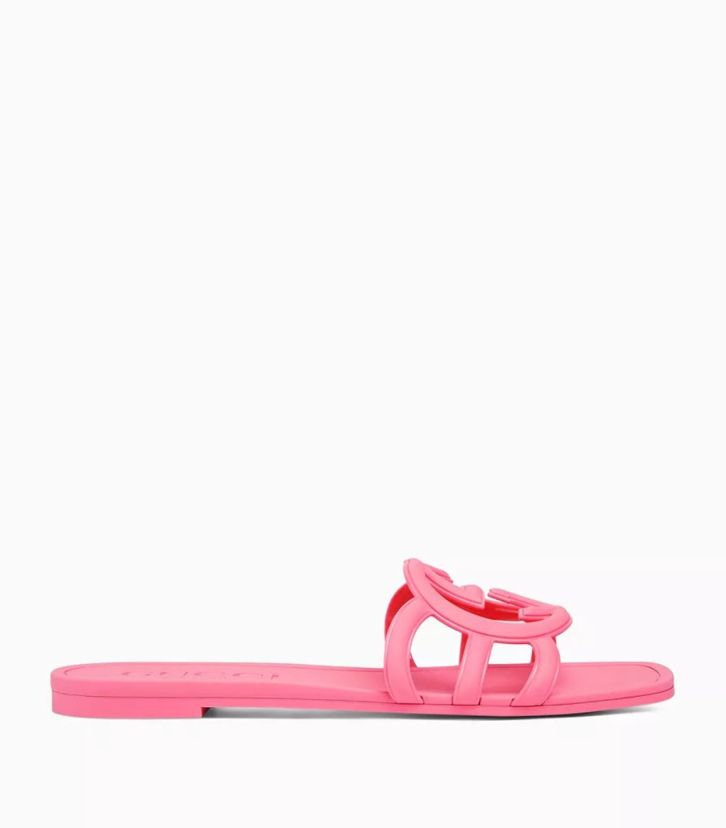 GUCCI Interlocking G Slide Sandal - Rubber Sole (Pink)