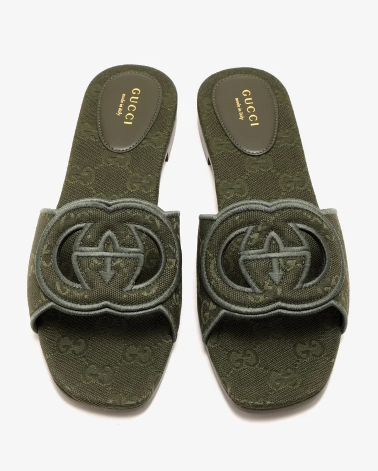 GUCCI Interlocking G Slide Sandal (Green)