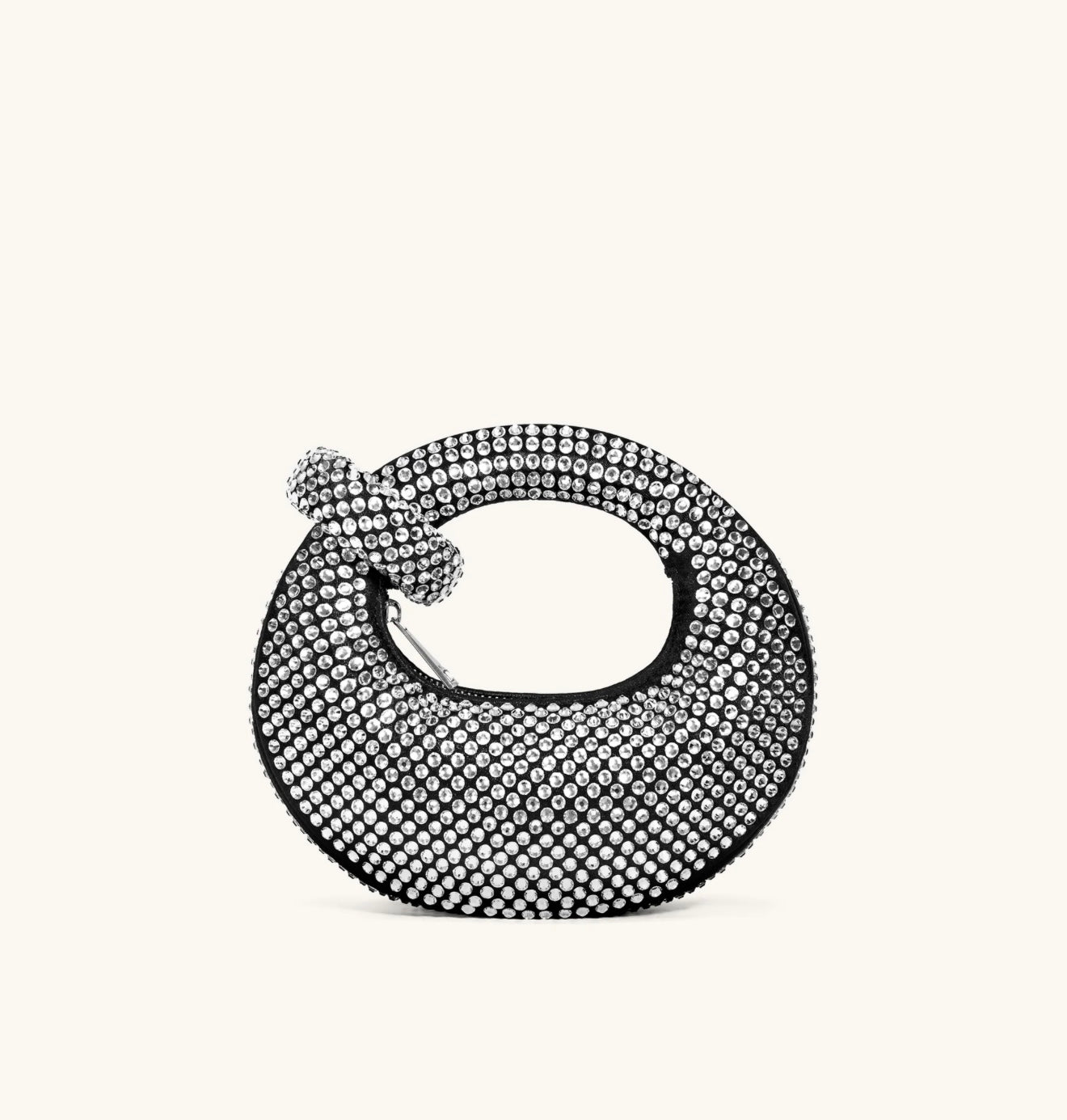 JW Pei Abacus Artificial Crystal Mini Top Handle Bag (Black)