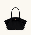 JW Pei Hana Medium Faux Suede Tote Bag (Black)