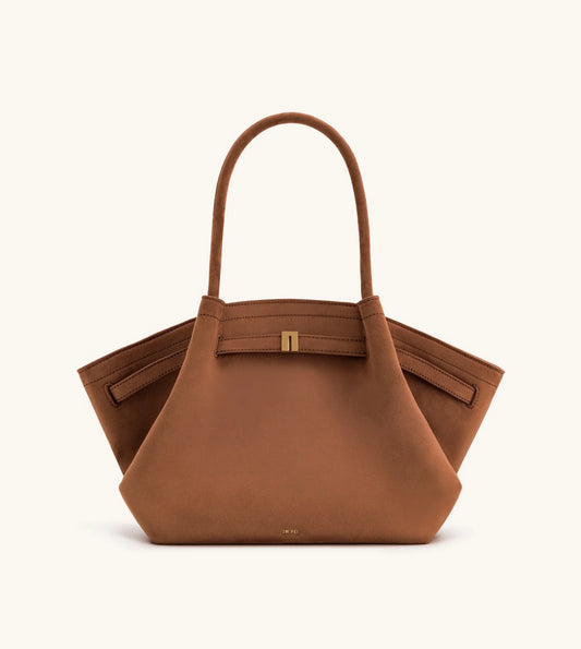JW Pei Hana Medium Faux Suede Tote Bag (Brown)