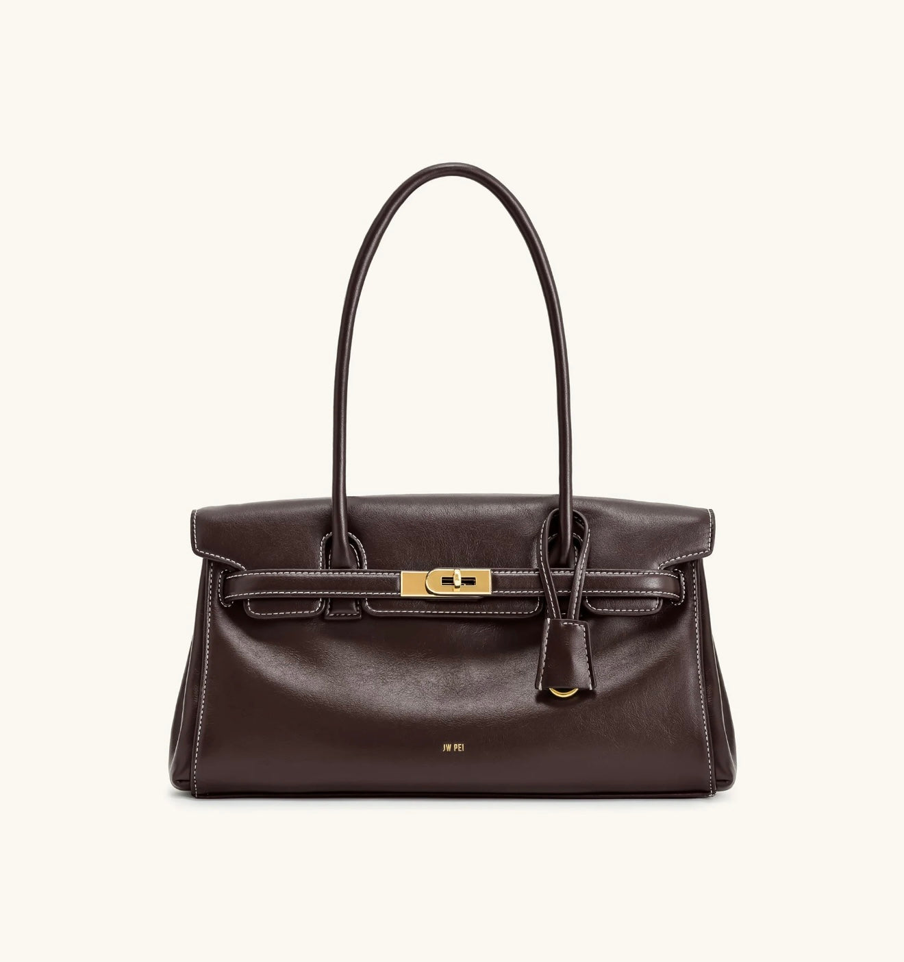 JW Pei Hana Medium Faux Suede Tote Bag (Dark Brown)