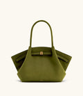 JW Pei Hana Medium Faux Suede Tote Bag (Dark Olive)