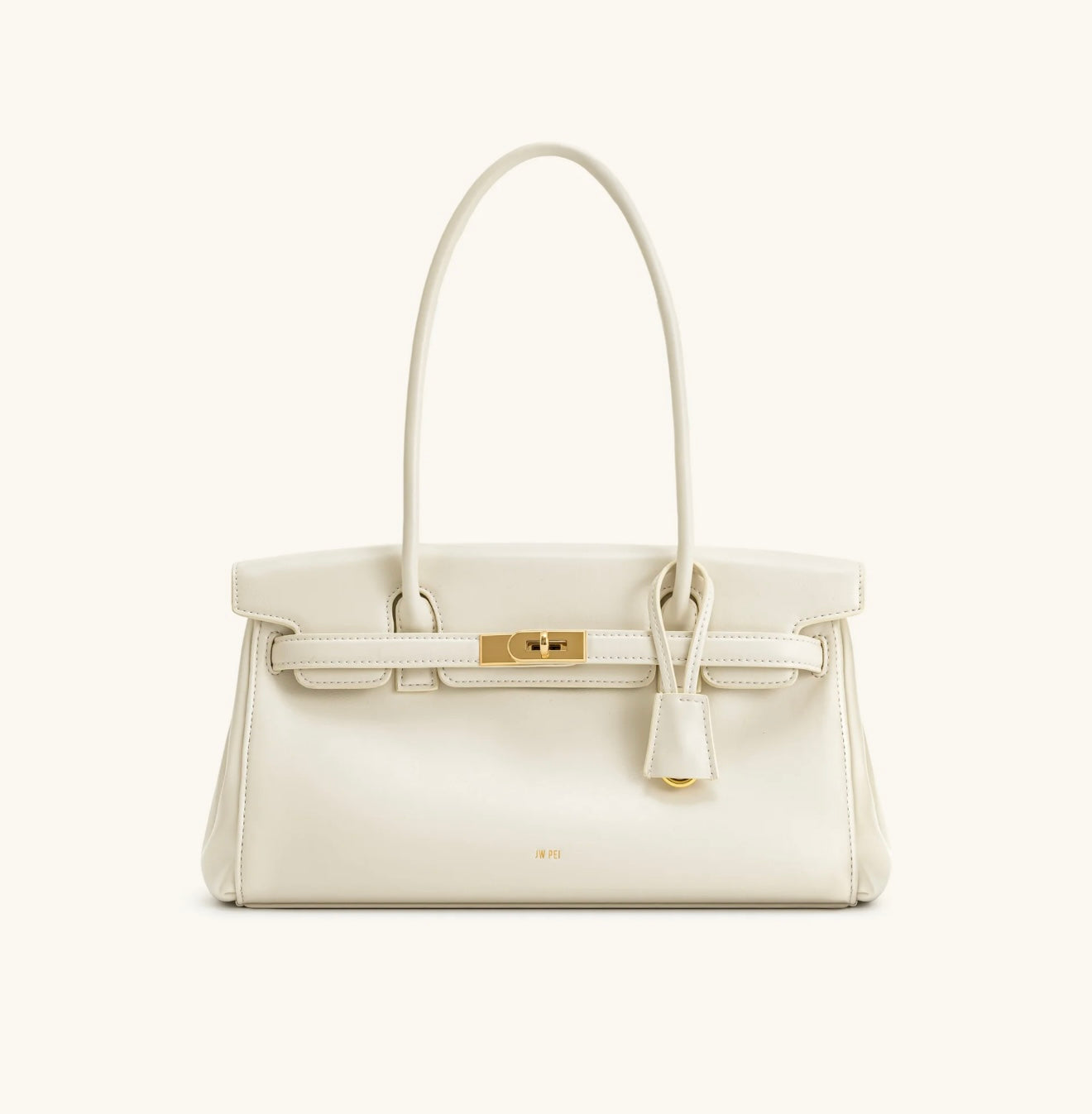 JW Pei Hana Medium Faux Suede Tote Bag (White)