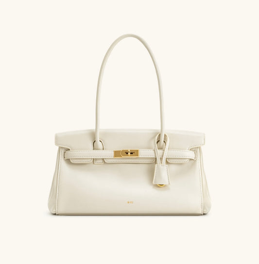 JW Pei Hana Medium Faux Suede Tote Bag (White)