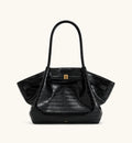 JW Pei Hana Medium Tote Bag (Black Croc)