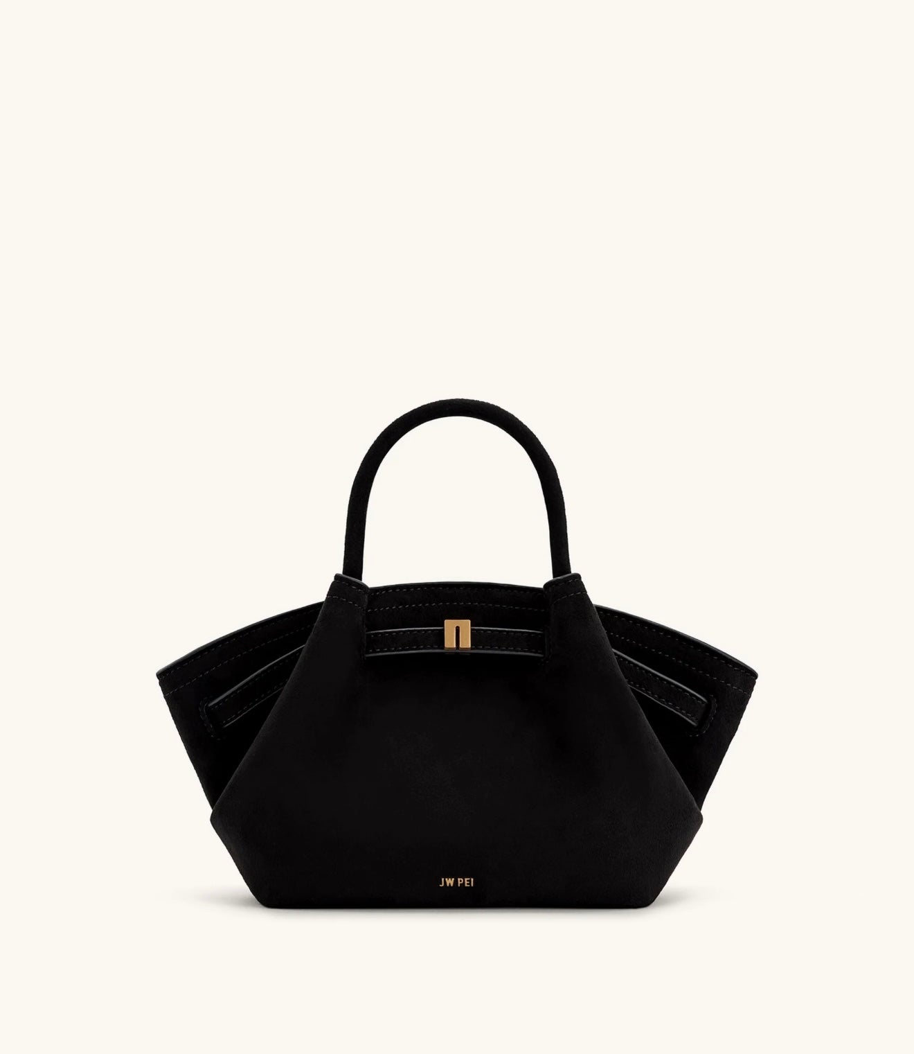 JW Pei Hana Mini Faux Suede Tote Bag (Black)