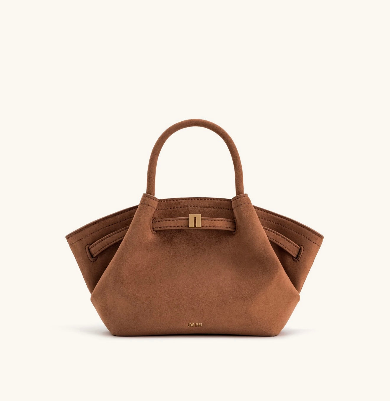 JW Pei Hana Mini Faux Suede Tote Bag (Brown)