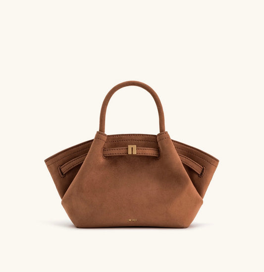 JW Pei Hana Mini Faux Suede Tote Bag (Brown)