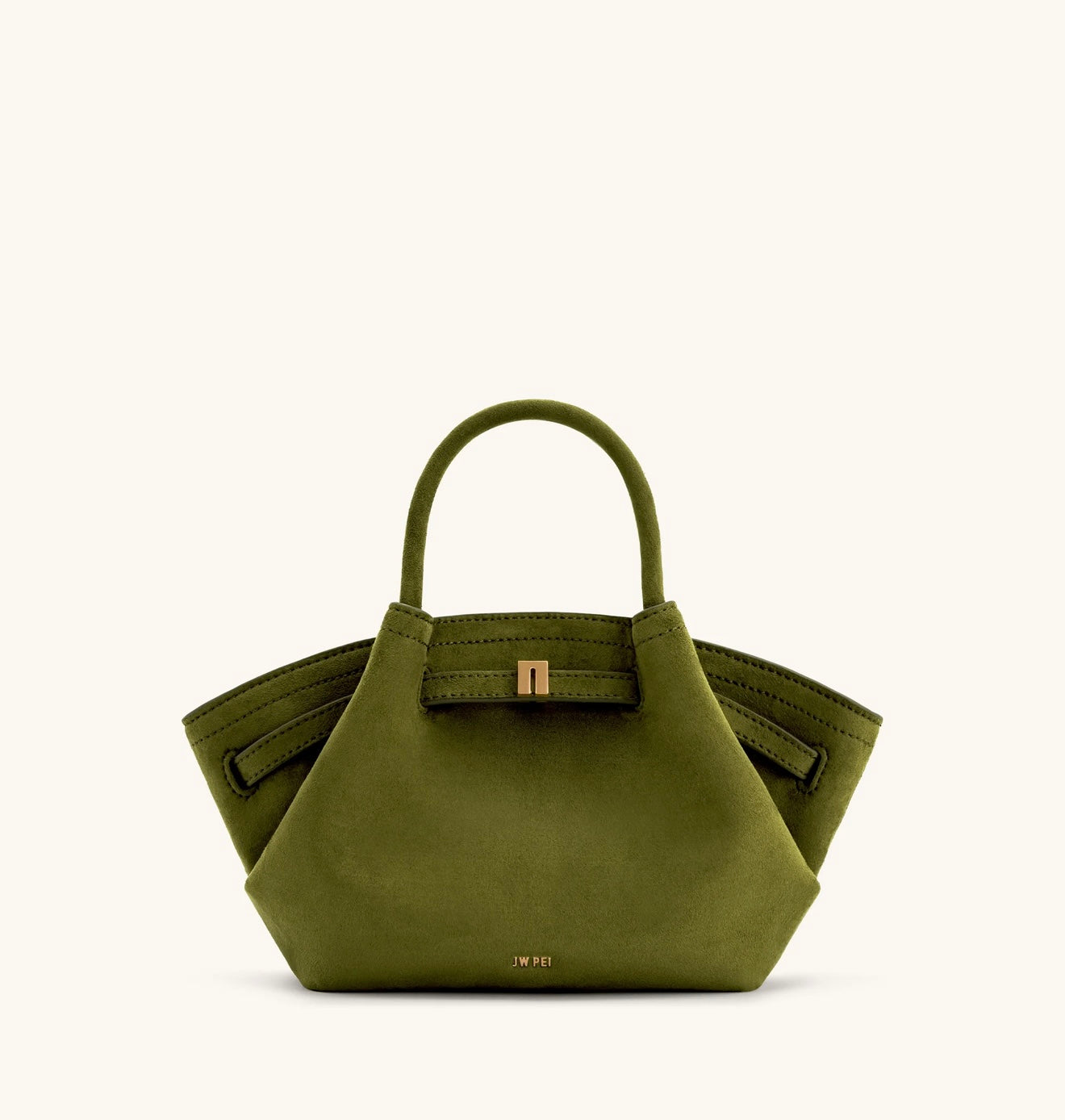 JW Pei Hana Mini Faux Suede Tote Bag (Dark Olive)