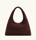JW Pei Laura Woven Shoulder Bag (Deep Burgundy)