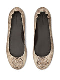 Tory Burch Minnie Travel Ballet Flats Snake Embosed Pattern