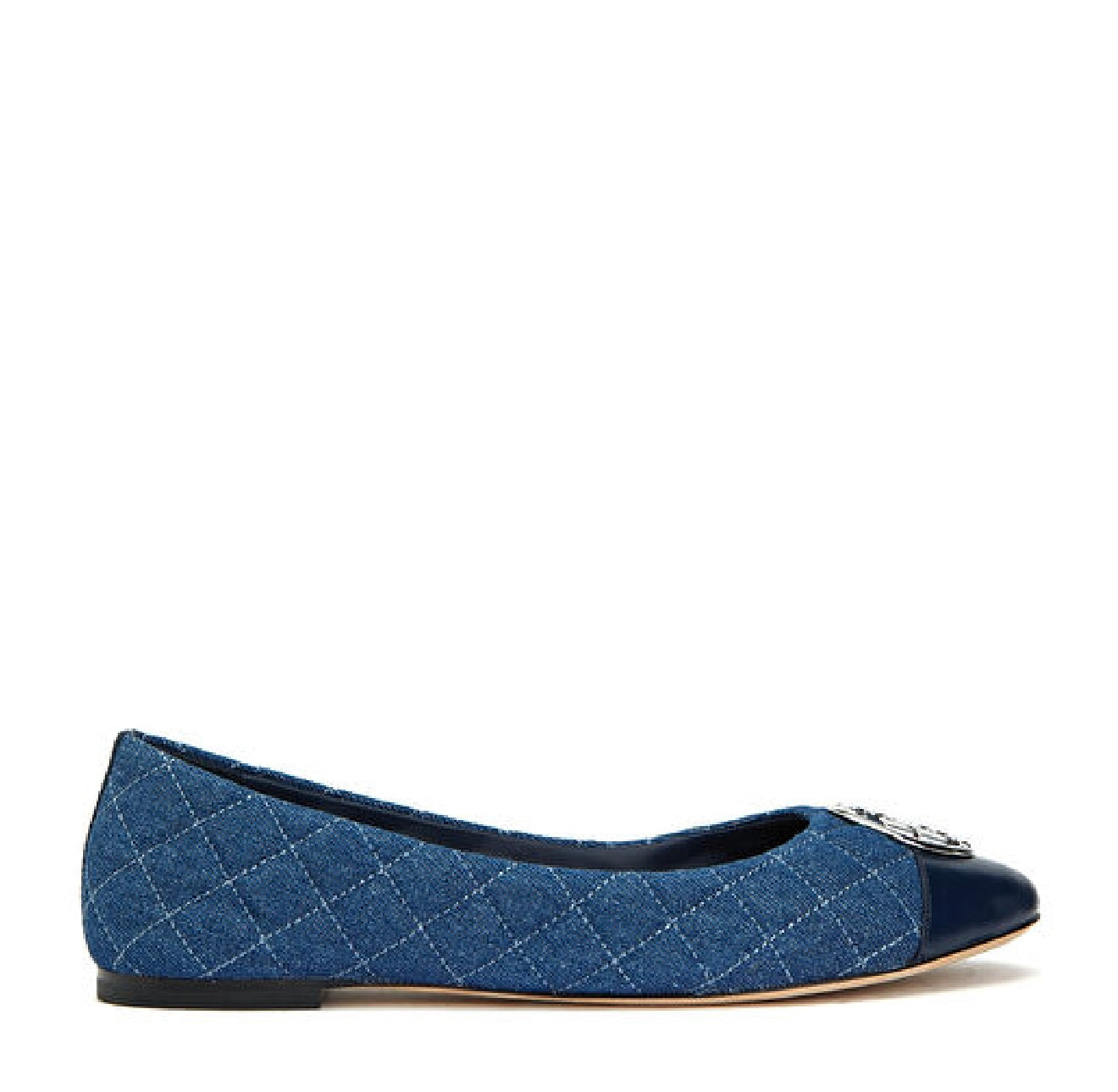 Tory Burch Quilted Ballet Flats (Navy Blue