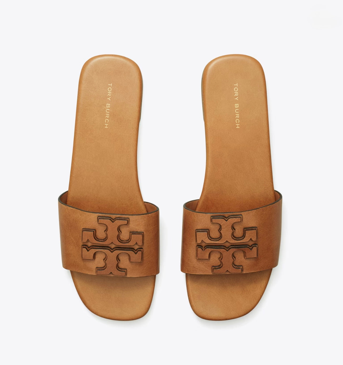 Tory Burch Ines Single Band Slides (Tan)